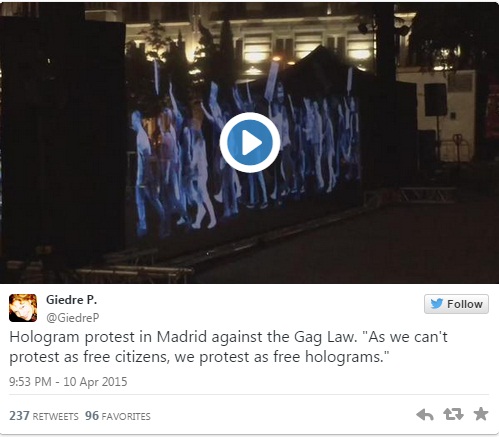 Španjolska: Prvi hologramski protesti u povijesti