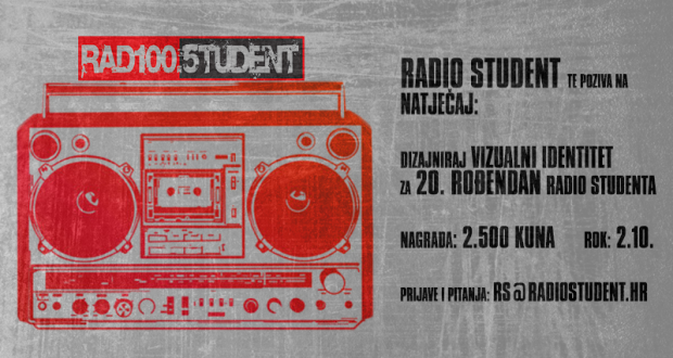 Osmisli vizualni identitet povodom 20. rođendana Radio Studenta i uđi u legendu!