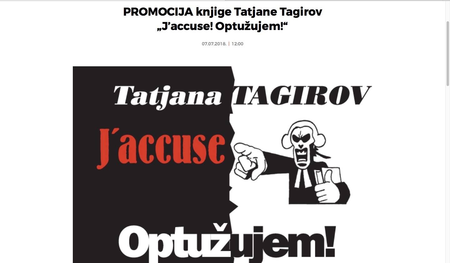Tatjana Tagirov “J’accuse! Optužujem!”